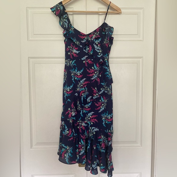 {Likely} Ophelia Floral Asymmetrical Ruffle Dress in Blue - Women's 00 - NWT - Picture 3 of 11